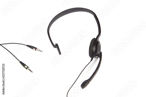 Headset on white background.