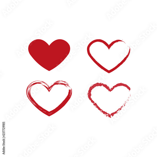 Heart symbol icon. Simple element illustration. Heart concept symbol design. Can be used for web and mobile UI and UX. Set of filled and outlined hearts.