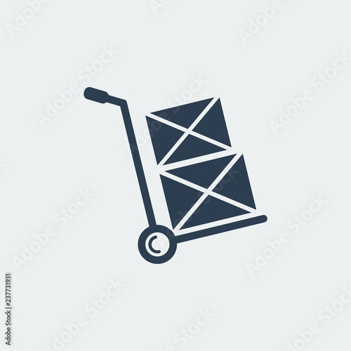 Hand truck Icon.Shipping Inventory.Vector Illustration