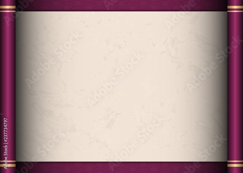 Retro traditional Chinese style purple scroll paper template spiral cross frame border