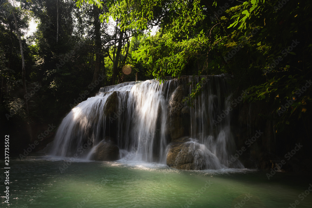 Deep forest Waterfall in Kanchanaburi, Thailand