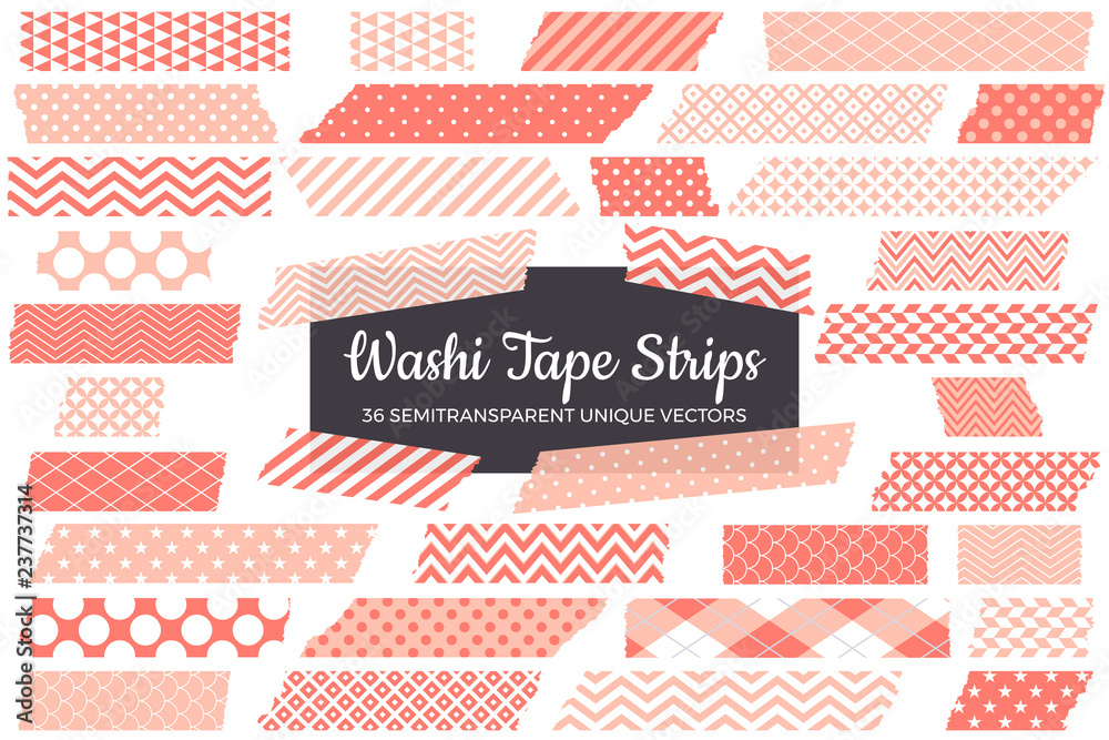 Washi Tape Scrapbook Patterns,Pink and Grey. Stock Vector