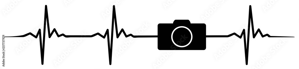 Camera heartbeat #isoliert #vektor - Kamera Herzschlag - obrazy, fototapety, plakaty 