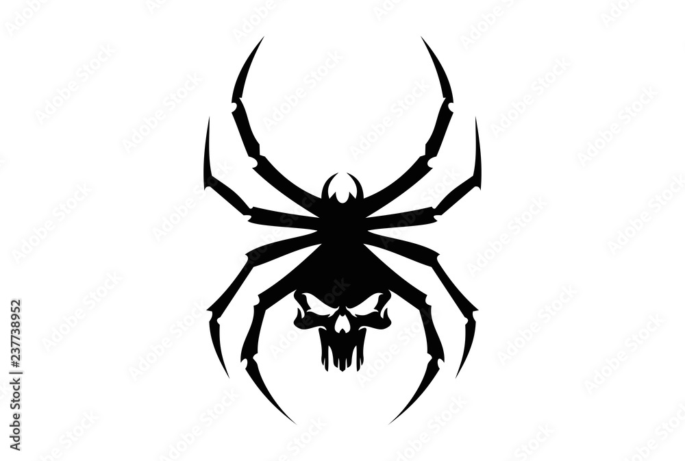 black spider skull logo tribal icon Stock Vector | Adobe Stock