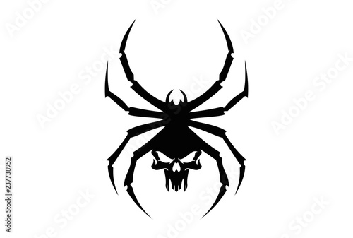 black spider skull logo tribal icon