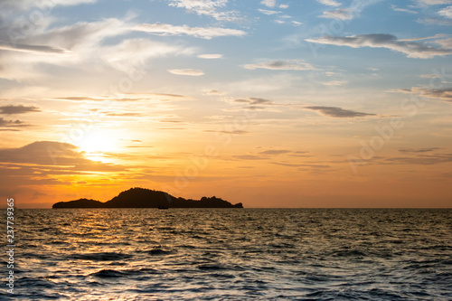 sunrise over the island in Thailand