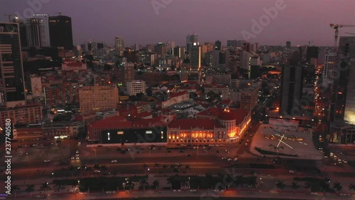 Angola Nacional Bank, Baia de Luanda in the twilight photo