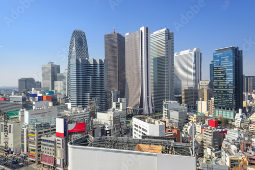 Tokyo, Japan in the financial district skyline of Nishi-Shinjuku.
