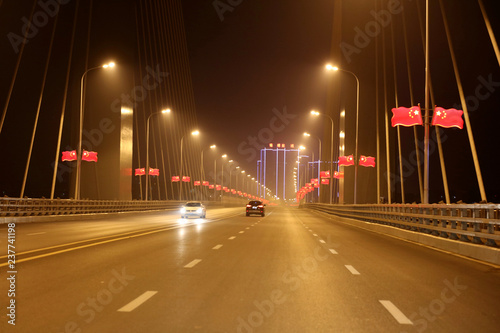 China river bridge at night