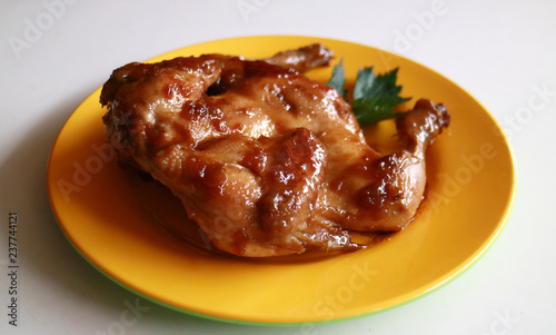 Indonesian grilled chicken or ayam panggang. 