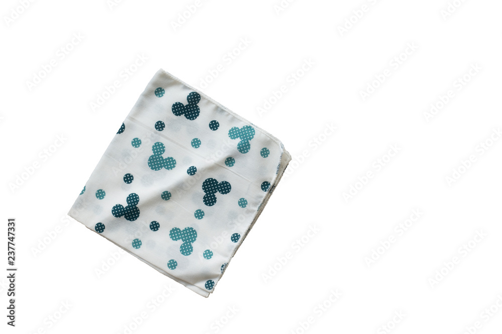 One handkerchief isolated on white background