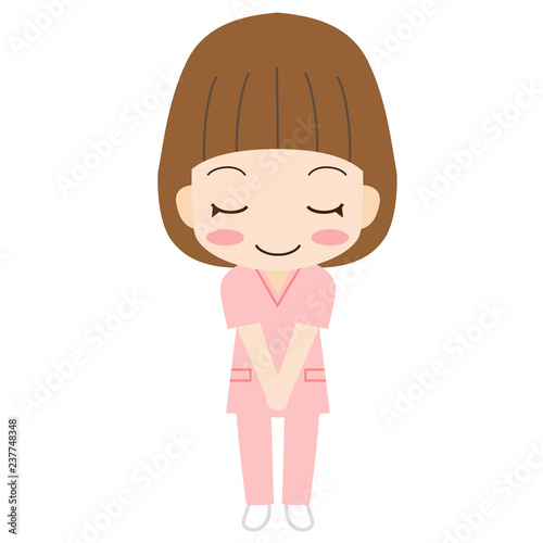 看護師女性　お辞儀