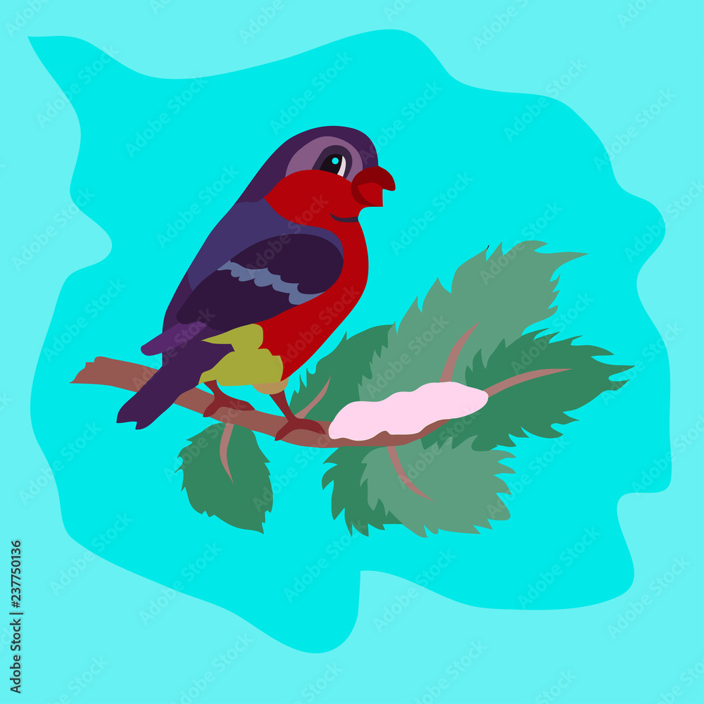 Fototapeta premium Snowman in the winter forest 