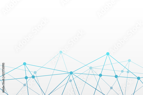 Abstract vector triangle background. Polygonal network pattern. Blue connected lines and circles illustration for business, connection, presentation, project, net, neural, design, concept