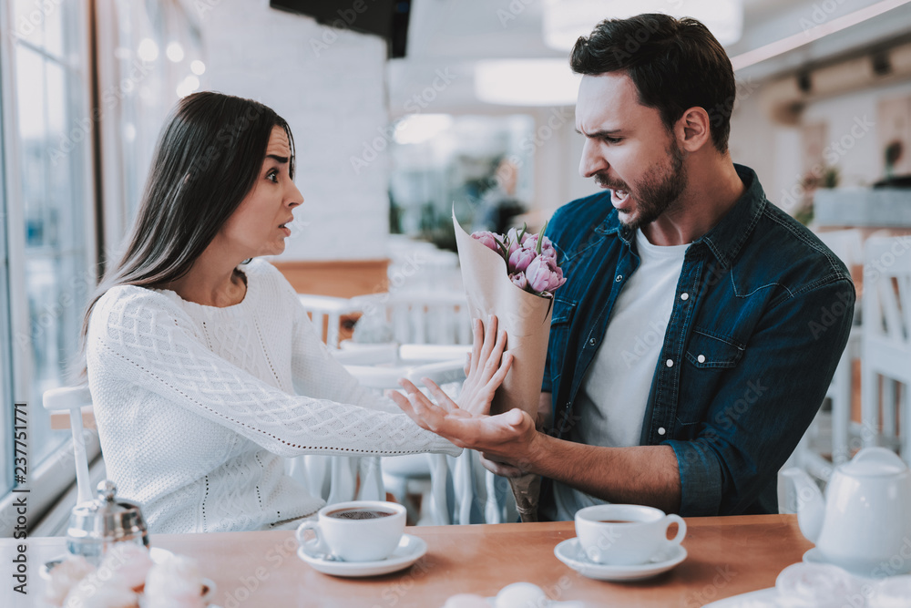 Couple is Have a Conflict in Cafe Couple is Have a Conflict in Cafe