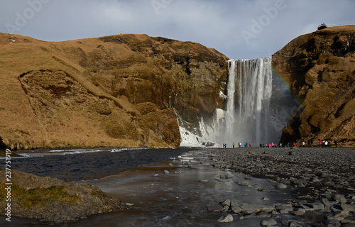 Fototapeta Naklejka Na Ścianę i Meble -  Skogafoss waterfall on the Skougau river, in the south of Iceland, in the Sydurland region