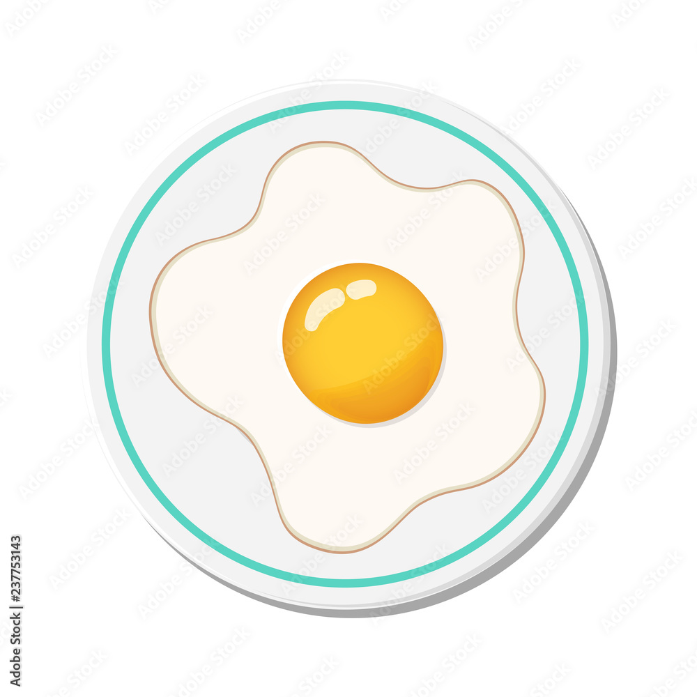 Fried egg. Cooking lunch, dinner, breakfast. Natural product. Fast food egg omelette. Cooking food scrambled egg. Vector illustration Fried egg. Cooking lunch, dinner, breakfast. Natural product. Fast food egg omelette. Cooking food scrambled egg. Vector illustration