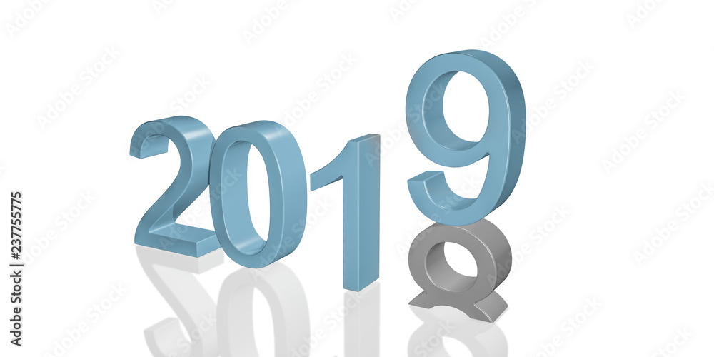 3d illustration of coming new year 2019 upon the old 2018 3d illustration of coming new year 2019 upon the old 2018