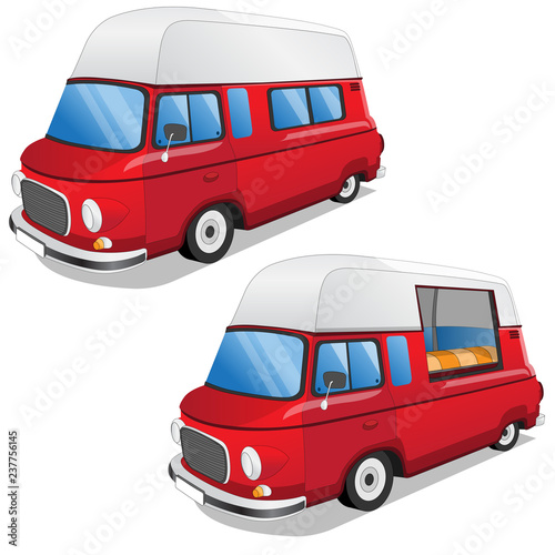 Minivan. Isolated on white background. Vector illustration.