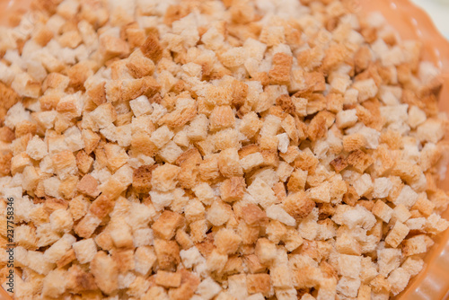 Background crackers. The texture of dry bread. Rusks close up.