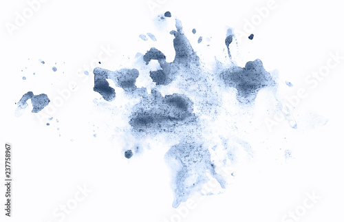 Abstract watercolor background hand-drawn on paper. Volumetric smoke elements. Blue, Navy Peony color. For design, web, card, text, decoration, surfaces.