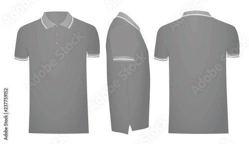 Grey polo t shirt template. vector illustration