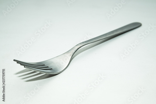One fork on a white background