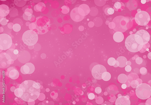 illustration, abstraction, white and pink light spots on pink background