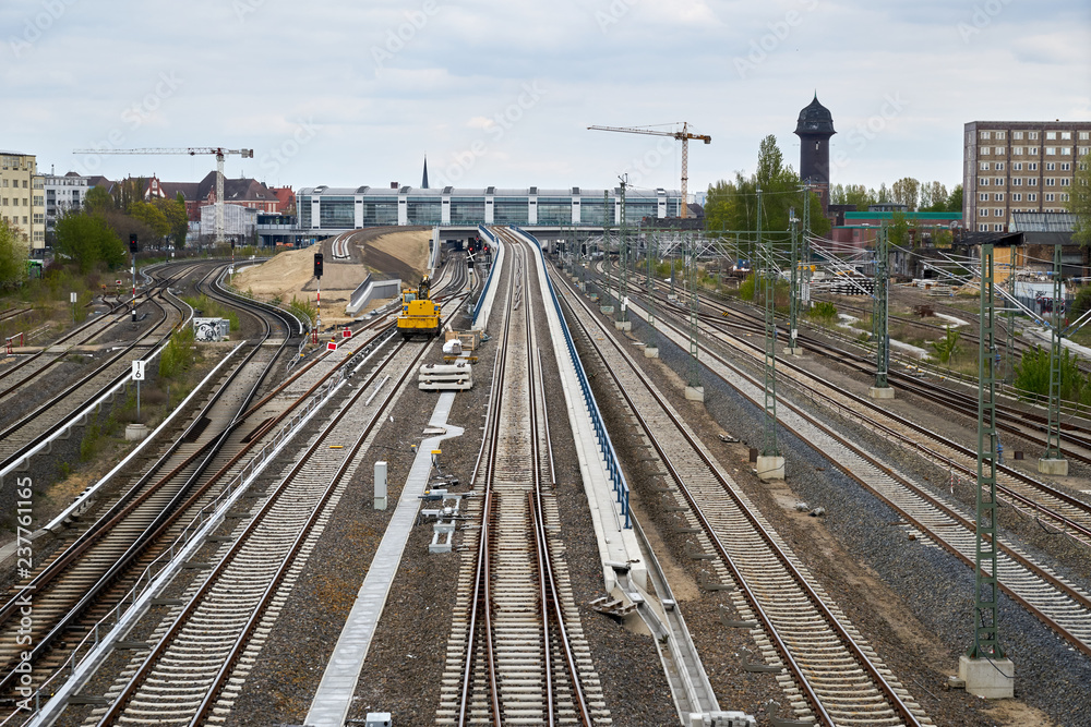 Naklejka premium Baustelle rund um den Bahnhof Ostkreuz