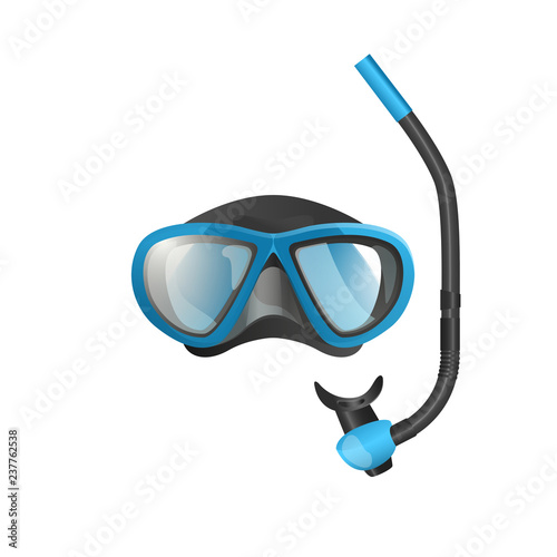 Snorkel mask flat icon. Snorkeling, scuba diving, swimming. Water sport concept. Vector can be used for topics like sport, leisure, hobby