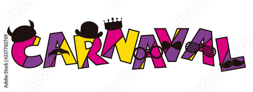 Carnaval vector. Portuguese language. Colorful modern background. Festive carnival illustration.