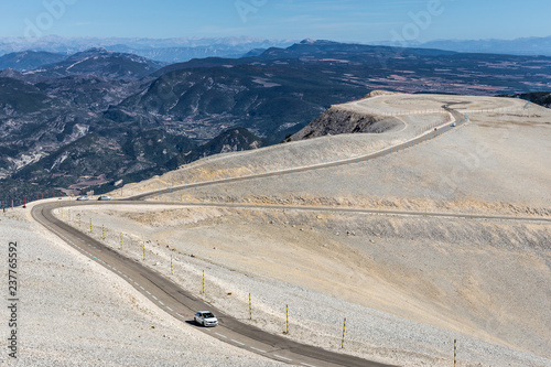 Road on top of Mont Serein Ventoux in Provence, France