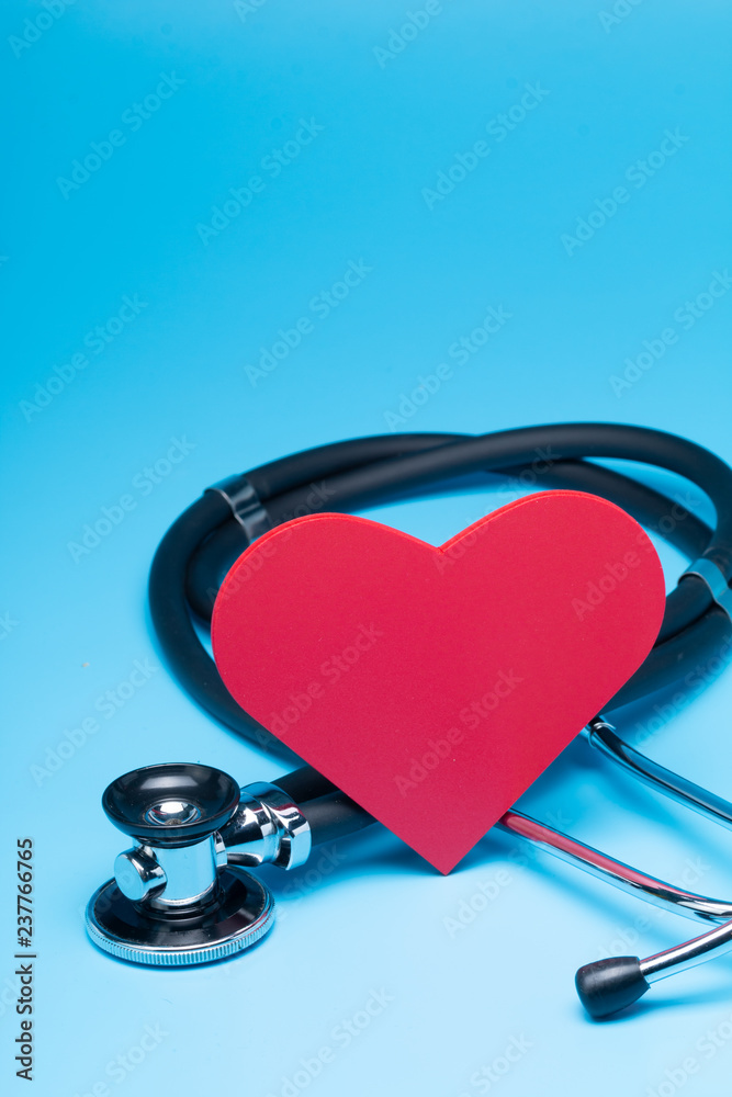 Red heart with stethoscope Red heart with stethoscope