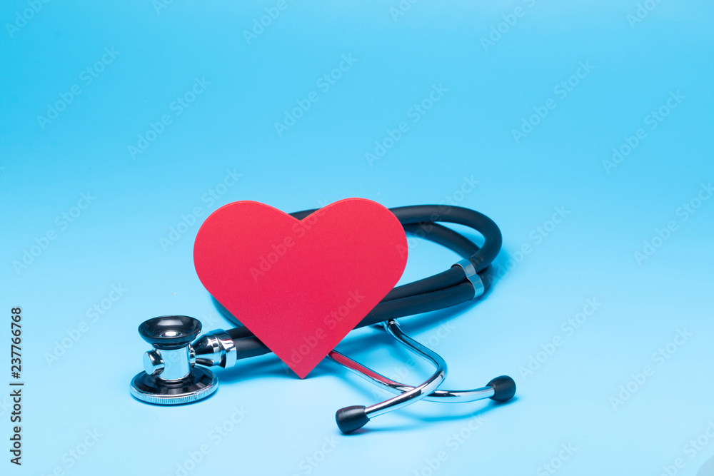 Red heart with stethoscope Red heart with stethoscope