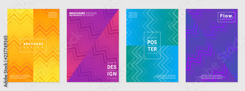 Vector set of cover design template with minimal geometric patterns; Pixel art; Modern different color gradient.