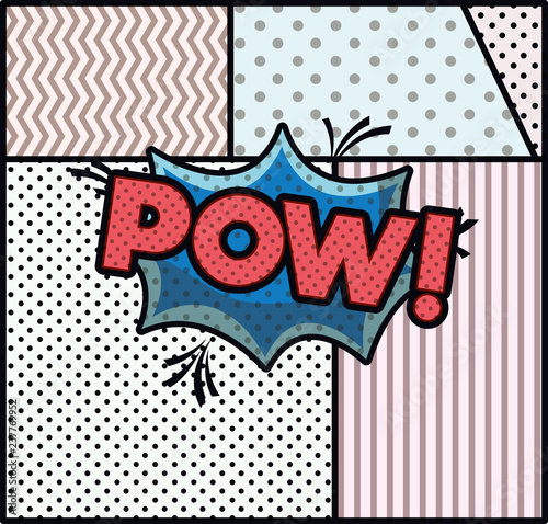 expression bubble with pow pop art style