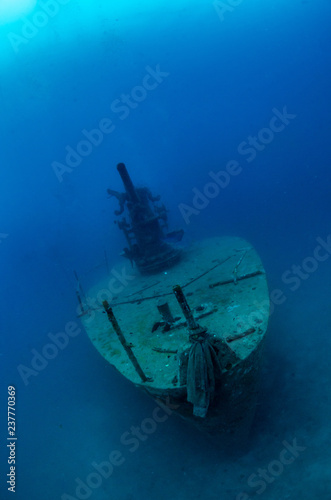 Ship wreck sunken in Koh Tao Thailand name "HTMS Sattukut" © Krzysztof Bargiel