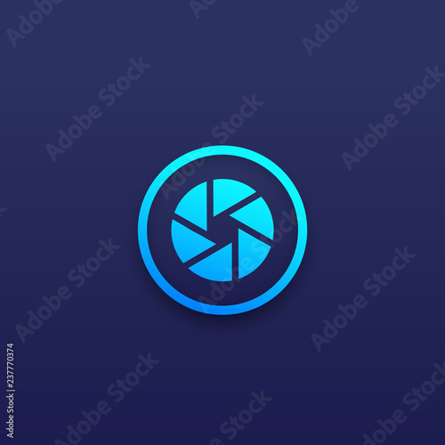 Photo app logo icon with aperture symbol