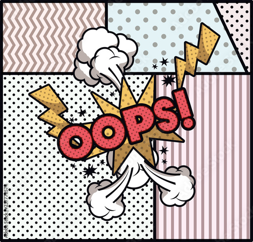 expression bubble with oops pop art style