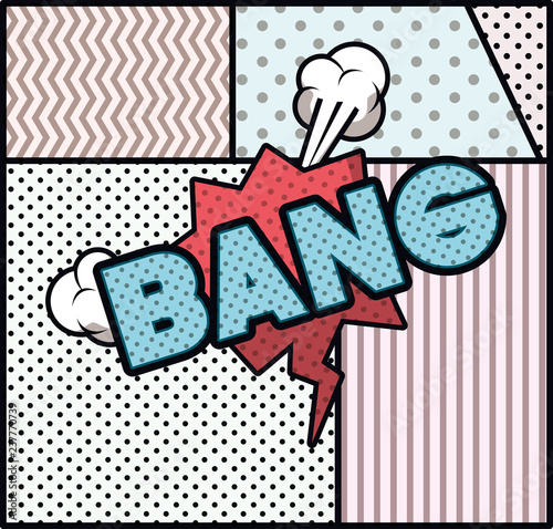 expression bubble with bang pop art style
