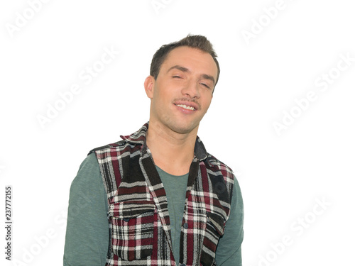 casual man portrait smiling on the white background