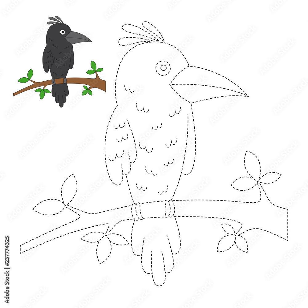 Crow drawing illustration Stock Vector Images - Alamy