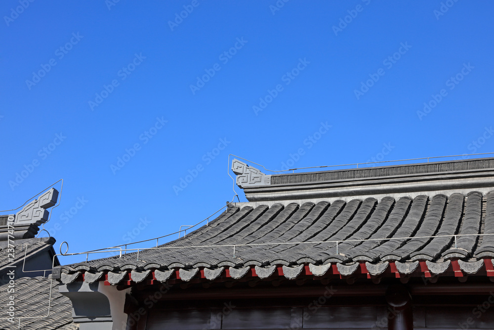 Chinese traditional style tile-roofed house