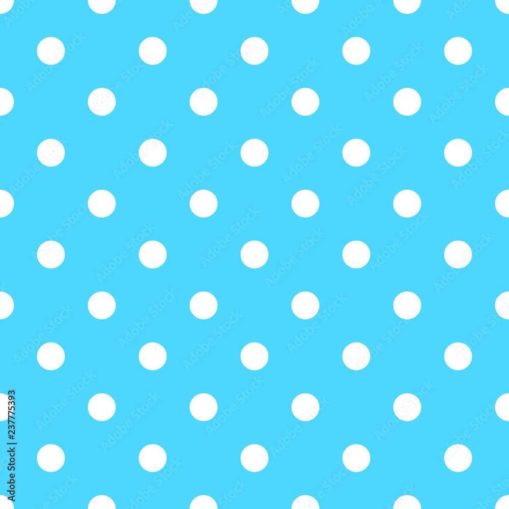 Seamless polka dot pattern background. White dots on blue background. Seamless polka dot pattern background. White dots on blue background.