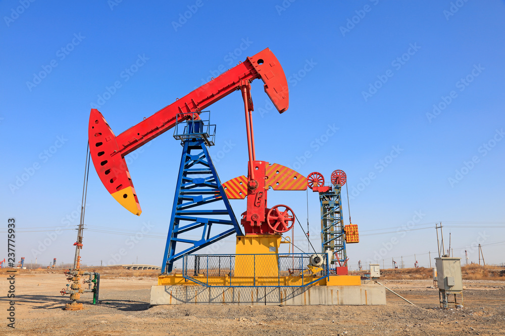 pumping unit under blue sky pumping unit under blue sky