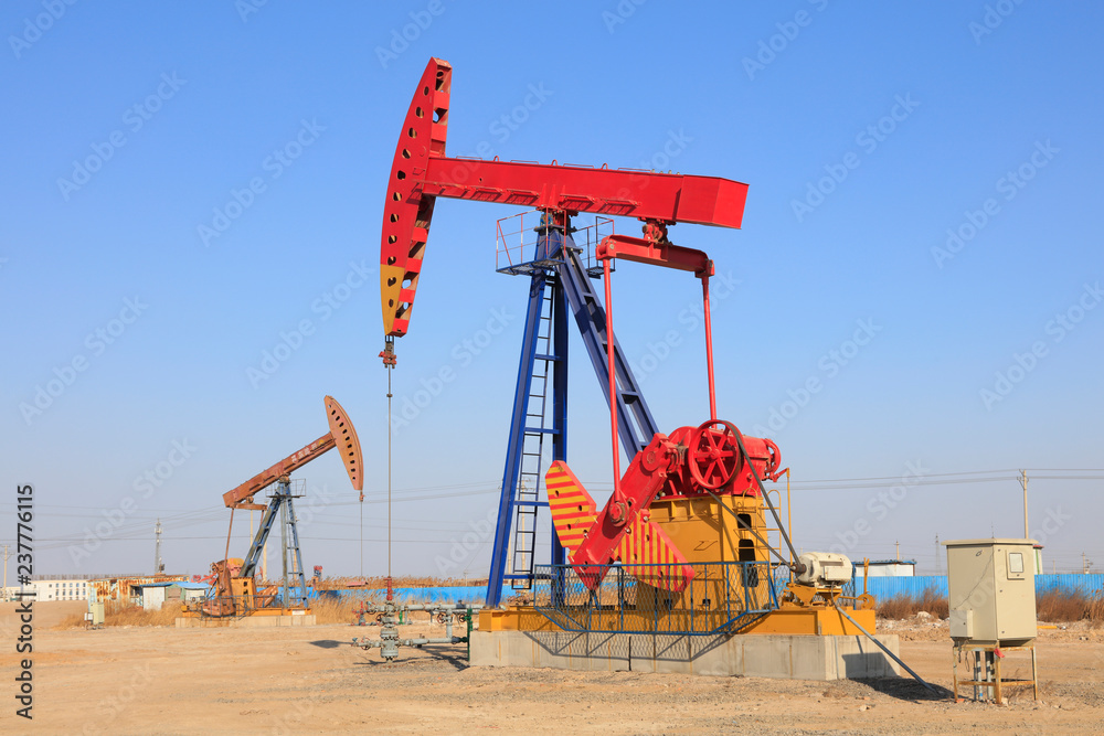 pumping unit under blue sky pumping unit under blue sky
