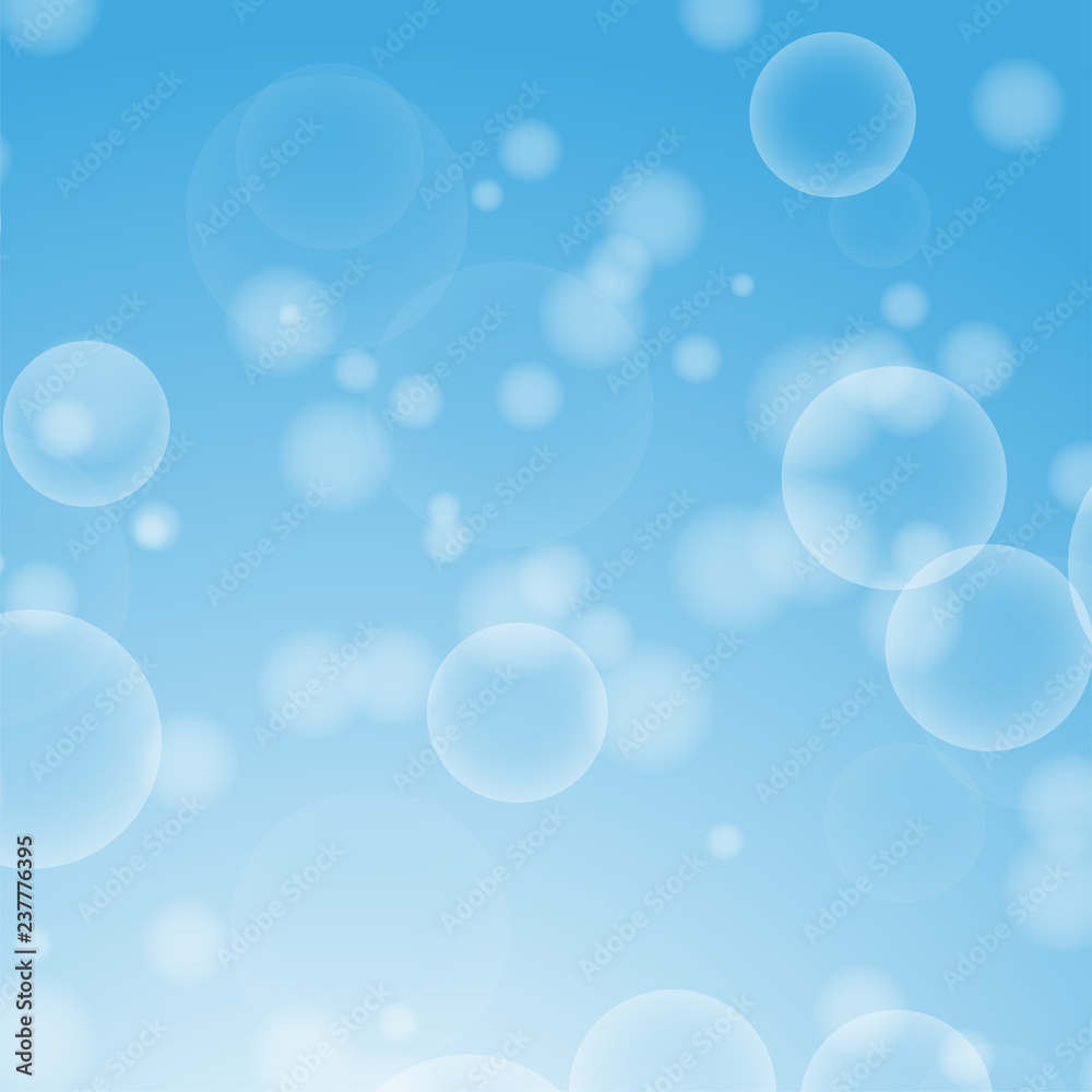 Light blue abstract background with a bokeh in the form of circles. Underwater world with air bubbles. Vector illustration. Light blue abstract background with a bokeh in the form of circles. Underwater world with air bubbles. Vector illustration.