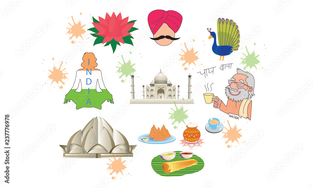 This icon set represents the culture of different parts of India. This