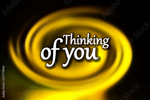 Thinking of you - card . Abstract gradient background 