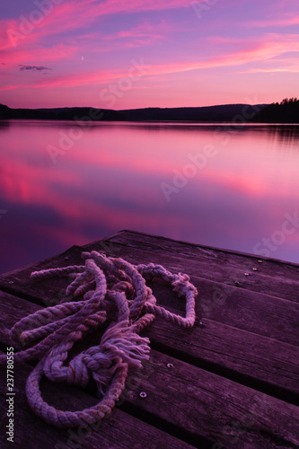 Sonnenuntergang Schweden See